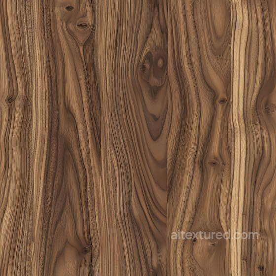 Dark Walnut Wood PBR Texture with Natural Knots and Wavy Grain Wood texture preview