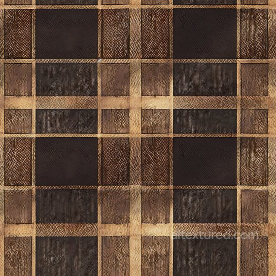 Plaid Patterned Brown Metal PBR Texture with Distinct Textured Panels Plaid texture preview
