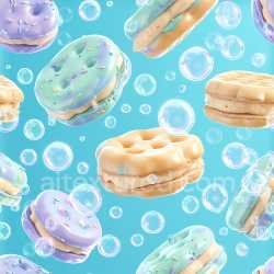 seamless Seamless 3D Inflated PBR Texture of Colorful Puffy Dessert-Inspired Padding texture 8k free download PBR