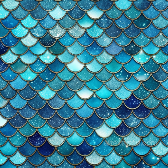 Mermaid Scale Texture with Blue Gradient Pattern Mermaid Scale texture preview