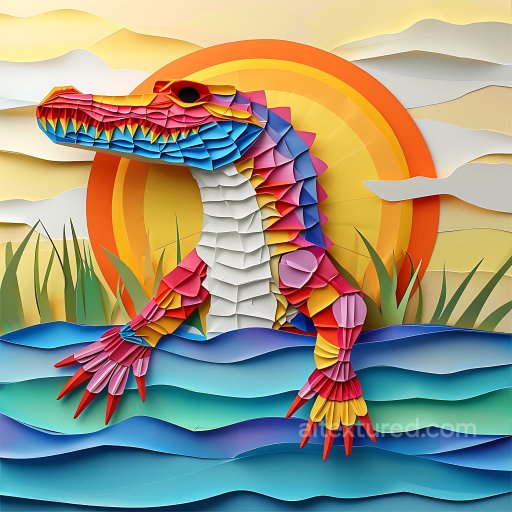 Animal - Seamless 3D PBR Crocodile Scale Texture Featuring Vibrant Origami-Inspired Color Palette texture preview