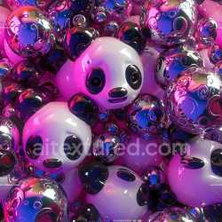 seamless Seamless 3D Inflated Glossy Panda Vinyl Texture with Reflective Bubble Spheres texture 8k free download PBR