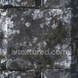 seamless Seamless 3D Weathered Stone Wall PBR Texture with Lichen and Moss Detailing texture 8k free download PBR
