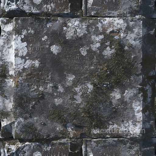 Weathered Stone Wall PBR Texture with Lichen and Moss Detailing seamless Stone PBR texture