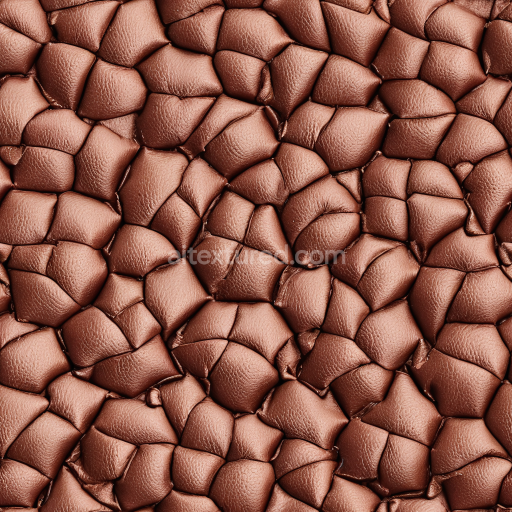 Preview — Seamless 3D PBR Padded Copper Leather Texture with Distinct Soft Cushions and Grain