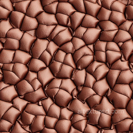 Padded Copper Leather Texture with Distinct Soft Cushions and Grain seamless Leather PBR texture