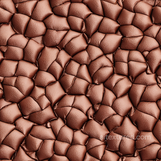 Padded Copper Leather Texture with Distinct Soft Cushions and Grain Leather texture preview