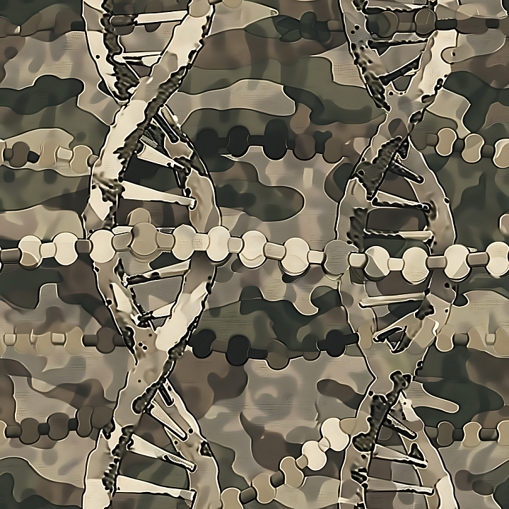 Tactical Urban Camouflage with DNA Helix Pattern seamless PBR texture preview