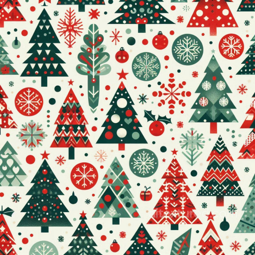 Christmas Digital Paper Texture Featuring Colorful Festive Tree Designs seamless All Christmas Digital paper PBR texture