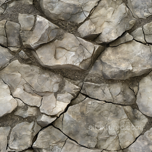 Stone Texture of Weathered Cracked Rocky Ground in Natural Earth Tones seamless Stone PBR texture