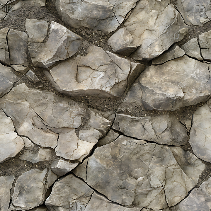 Stone of Weathered Cracked Rocky Ground in Natural Earth Tones seamless PBR texture preview