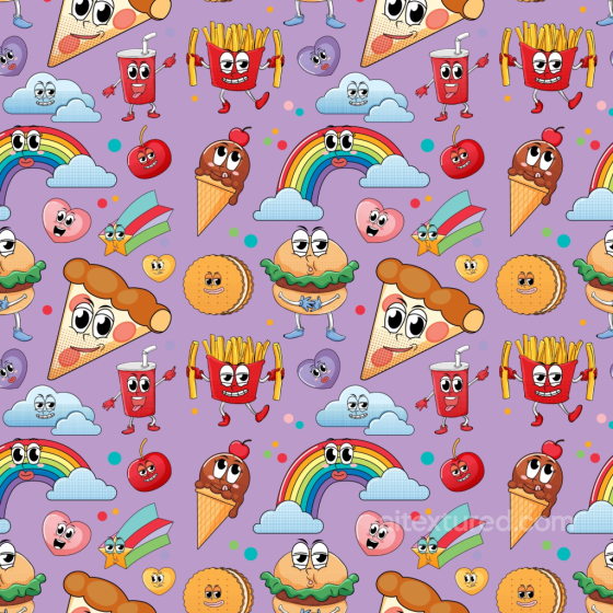 Cartoon Happy Face Pattern Texture in Vibrant Colors Happy Face pattern texture preview