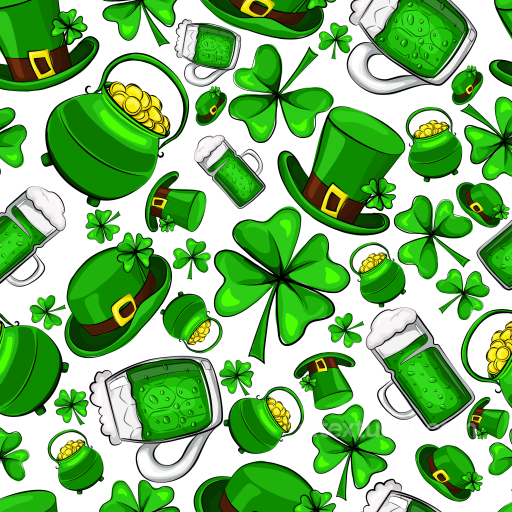 Featuring St Patrick Digital Paper Elements seamless St patrick digital paper bundle PBR texture