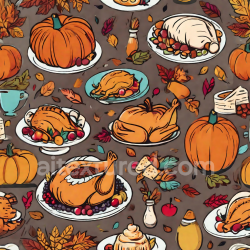 seamless Seamless 3D PBR Texture Featuring Thanksgiving Feast and Autumn Pumpkins texture 8k free download PBR