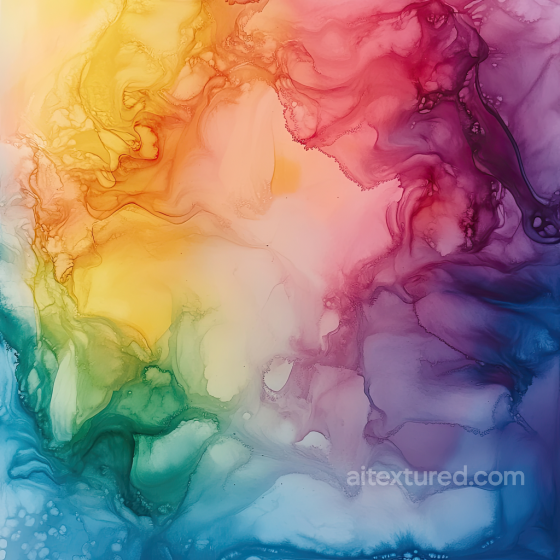 Alcohol Ink PBR Texture Featuring Vibrant Rainbow Ink Swirls and Fluid Marbling Alcohol ink texture preview