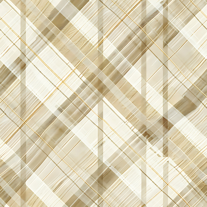 Beige-Brown Lightweight Plaid Fabric with Subtle Weave seamless PBR texture preview