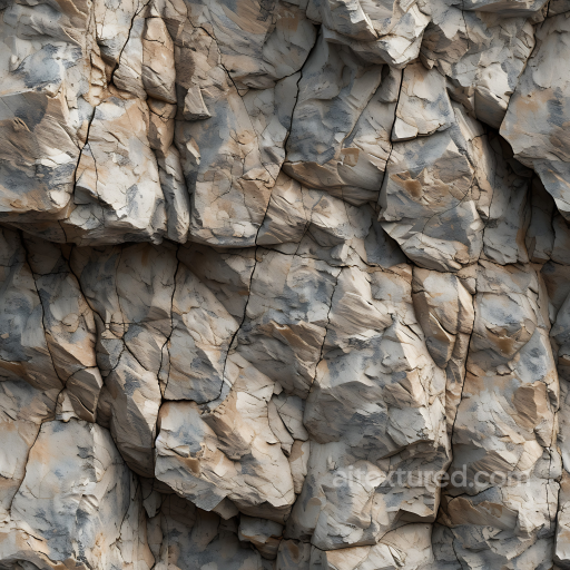 Weathered Cliff Rock Texture with Fine Cracks and Layered Surface seamless Stone PBR texture