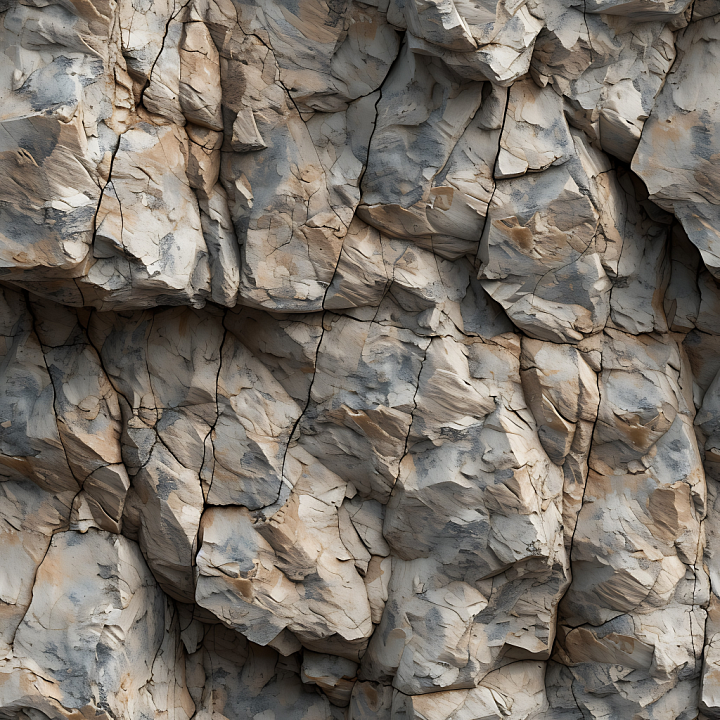 Weathered Cliff Rock with Fine Cracks and Layered Surface seamless PBR texture preview