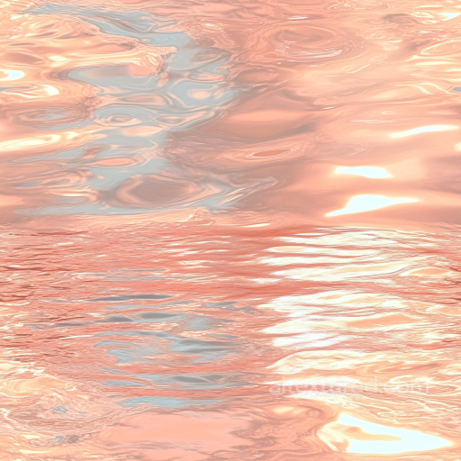 Water PBR Texture Featuring Glossy Liquid Surface with Warm Peachy Reflections seamless Water PBR texture