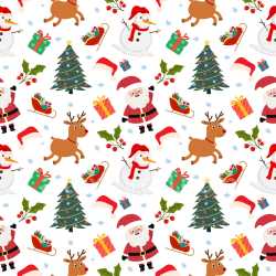 Pattern Bundle - Seamless 3D Pattern PBR Texture Featuring Colorful Christmas Cartoon Motifs texture preview