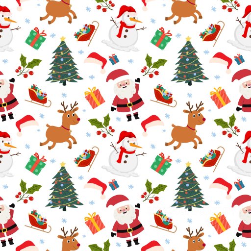 Pattern PBR Texture Featuring Colorful Christmas Cartoon Motifs seamless Pattern Bundle PBR texture