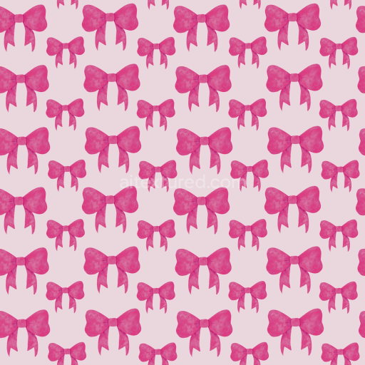 Seamless 3D PBR Texture of Pink Watercolor Bows on Light Pink Background