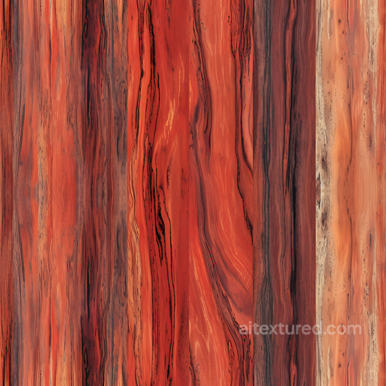 Exotic Redwood Wood Planks Texture with Rich Red and Black Grain Wood texture preview