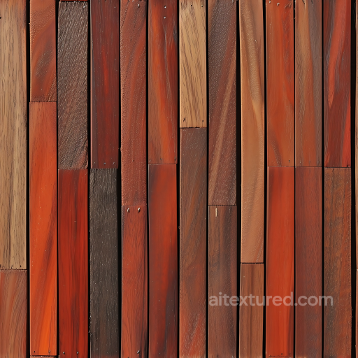 Polished Redwood Floor Texture with Natural Grain and Nails seamless Wood PBR texture