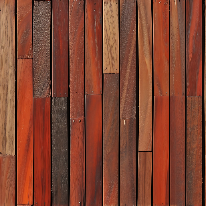 Polished Redwood Floor with Natural Grain and Nails Wood seamless PBR texture preview