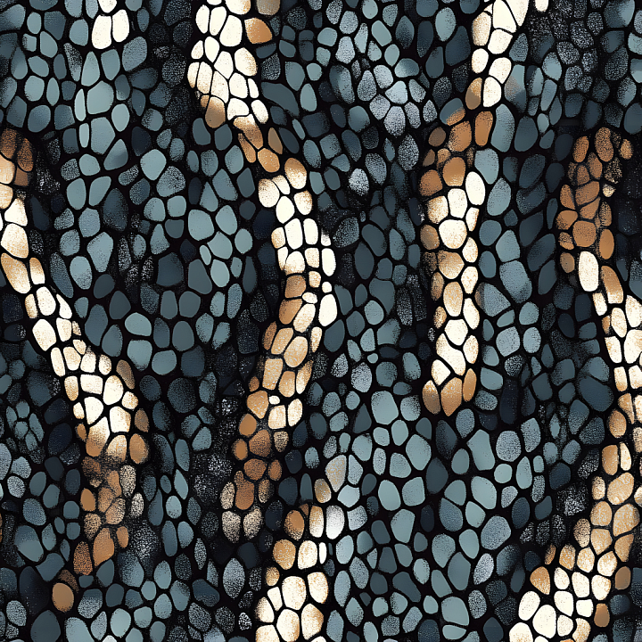 Reptilian Scaled Skin with Iridescent Tonal Variation seamless PBR texture preview