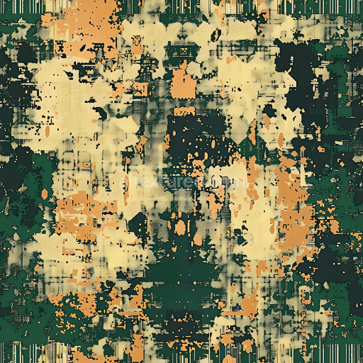 Seamless 3D Digital Desert Camouflage PBR Texture with Pixelated Glitch Style