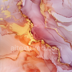 seamless Seamless 3D Alcohol Ink PBR Texture Featuring Pink and Peach with Metallic Gold Veins texture 8k free download PBR