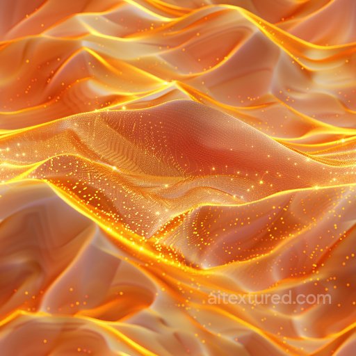 Seamless 3D PBR Glossy Fabric Texture in Vibrant Orange with Luminous Sparkle texture preview