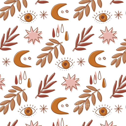Featuring Boho Hand-Drawn Earthy Motifs on Fabric seamless Boho Seamless PBR texture