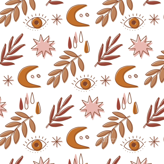 Featuring Boho Hand-Drawn Earthy Motifs on Fabric Boho Seamless texture preview