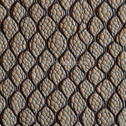 Seamless 3D Reptilian Skin PBR Texture with Organic Scale Detail and Depth