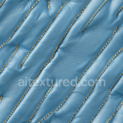 seamless Seamless 3D Blue Quilted Leather PBR Texture Featuring Raised Panels and Yellow Stitching texture 8k free download PBR