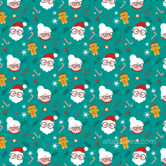 Christmas Digital Paper Texture with Santa, Mrs All Christmas Digital paper texture preview
