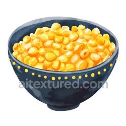 seamless Breakfast Sweet Corn Cereal Bowl Graphic in Decorative Dark Bowl texture 8k free download PBR