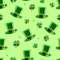 seamless Seamless 3D PBR Texture of Glossy Glassy Green Leprechaun Hats and Shamrocks texture 8k free download PBR