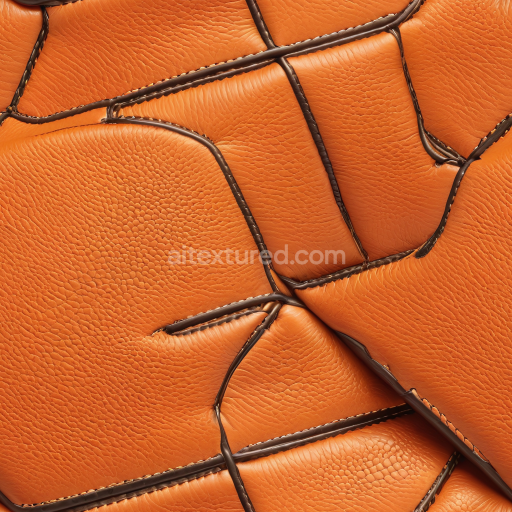 Seamless 3D PBR Stitched Patchwork Tanned Leather Texture with Detailed Grain and Raised Seams
