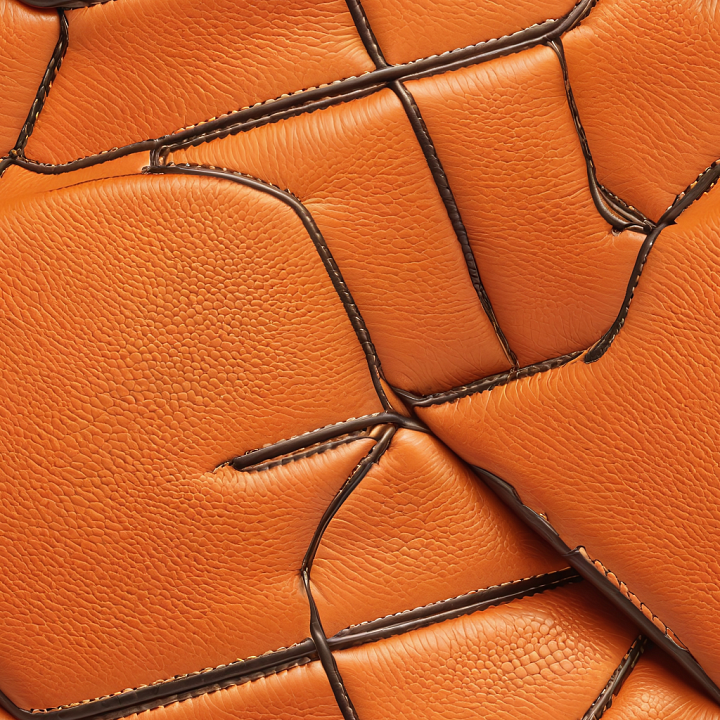 Stitched Patchwork Tanned Leather with Detailed Grain and Raised Seams seamless PBR texture preview