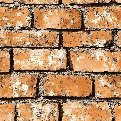 Cracked Brick Wall Texture with Rough Mortar and Weathered Surfaces seamless Brick PBR texture