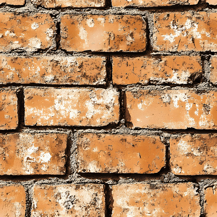 Cracked Brick Wall with Rough Mortar and Weathered Surfaces seamless PBR texture preview