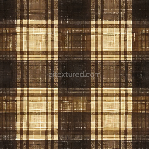 Seamless 3D PBR Plaid Fabric Texture with Brown and Beige Squares