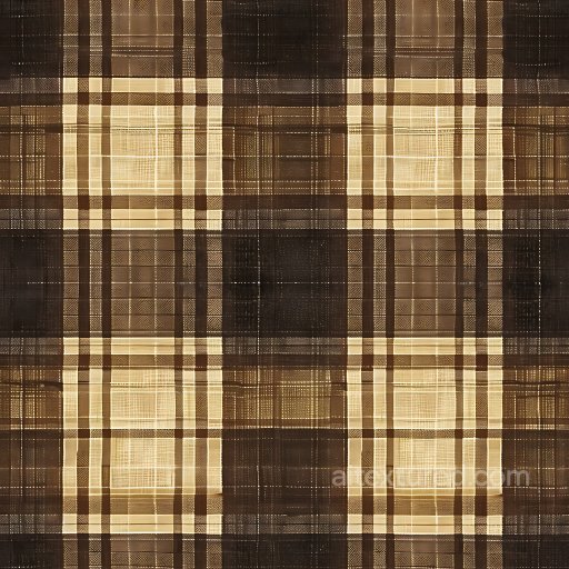 Seamless 3D PBR Plaid Fabric Texture with Brown and Beige Squares texture preview