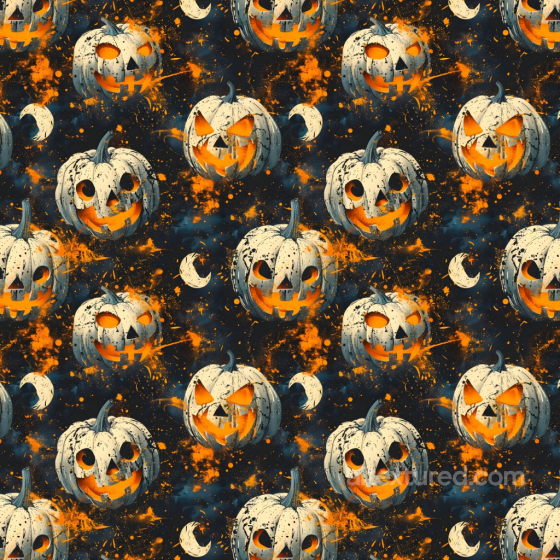 Watercolor Halloween Pumpkin Texture with Night Sky Watercolor Halloween texture preview