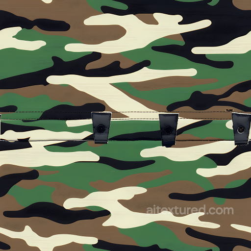 Woodland Camouflage PBR Texture with Tactical Fabric Detailing seamless Color Camouflage PBR texture