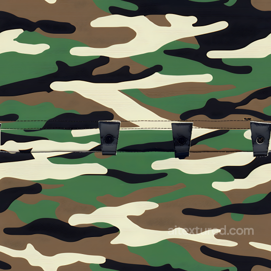 Woodland Camouflage PBR Texture with Tactical Fabric Detailing Color Camouflage texture preview