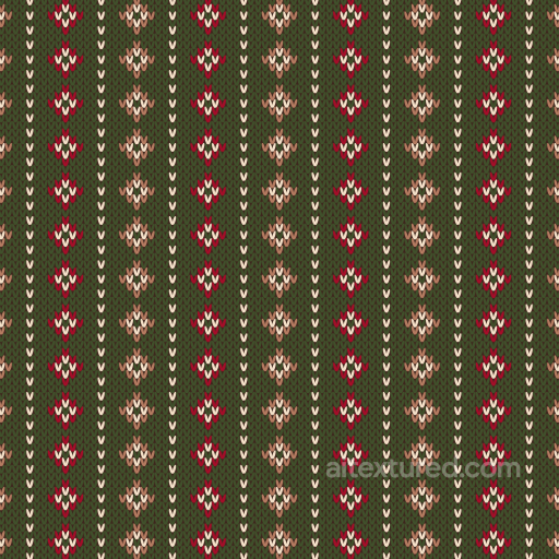 Knitted Fabric Texture With Christmas Floral Motifs In Green And Red seamless All Christmas Digital paper PBR texture